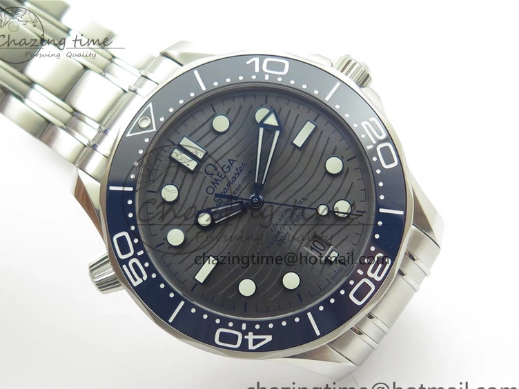 0324 Seamaster Diver 300M ORF 1:1 Best Edition Blue Ceramic Gray Dial on SS Bracelet A HighQuality 7867